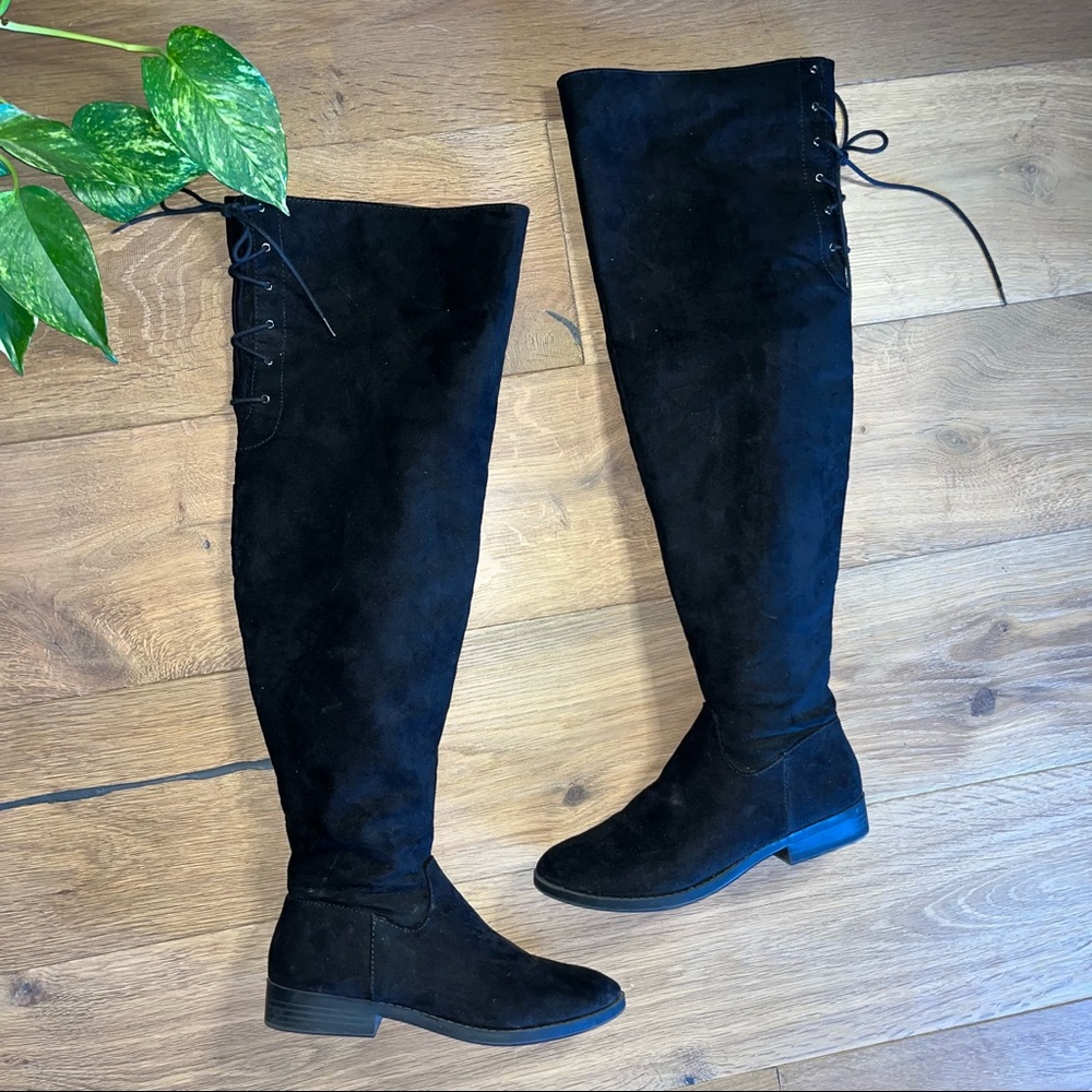 Express OTK Suede lace up boots